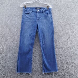 J Brand Womens‎ Selena Crop Bootcut Jeans 27 Blue True Love Wash Raw Hem Denim